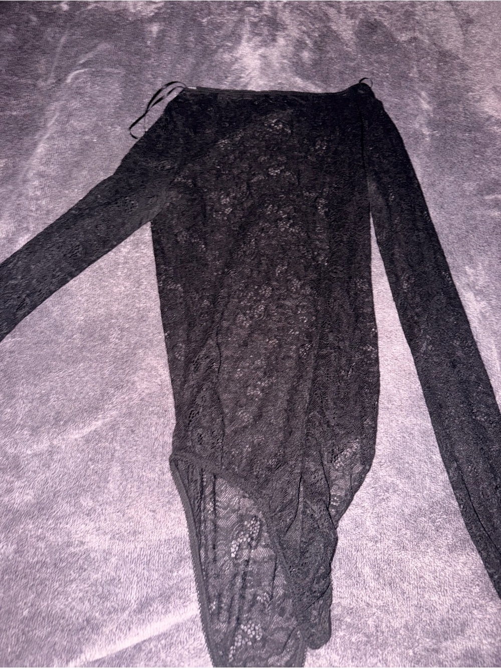 Zara Black Lace Long-Sleeve Bodysuit